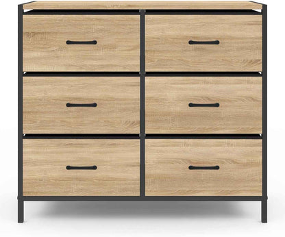 - Commode 6 Tiroirs En Tissu Utah 80 Cm Meuble De Rangement Design Industriel