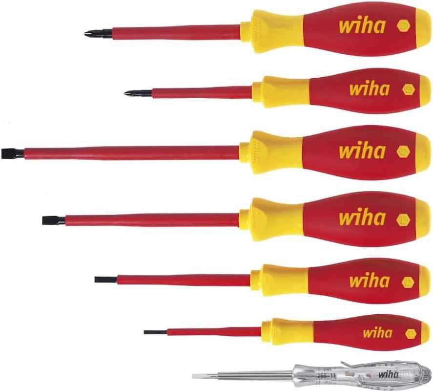 320NK7 Jeu De Tournevis D'Électricien À Fente / Phillips Softfinish 7 Pièces (Import Allemagne)