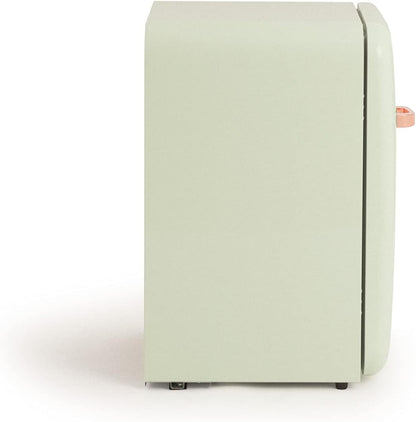 / RETRO FRIDGE 83.5 ROSE Gold/Réfrigérateur Vert Avec Poignée or Rose/Pratique Et Fonctionnel, Matériaux Résistants