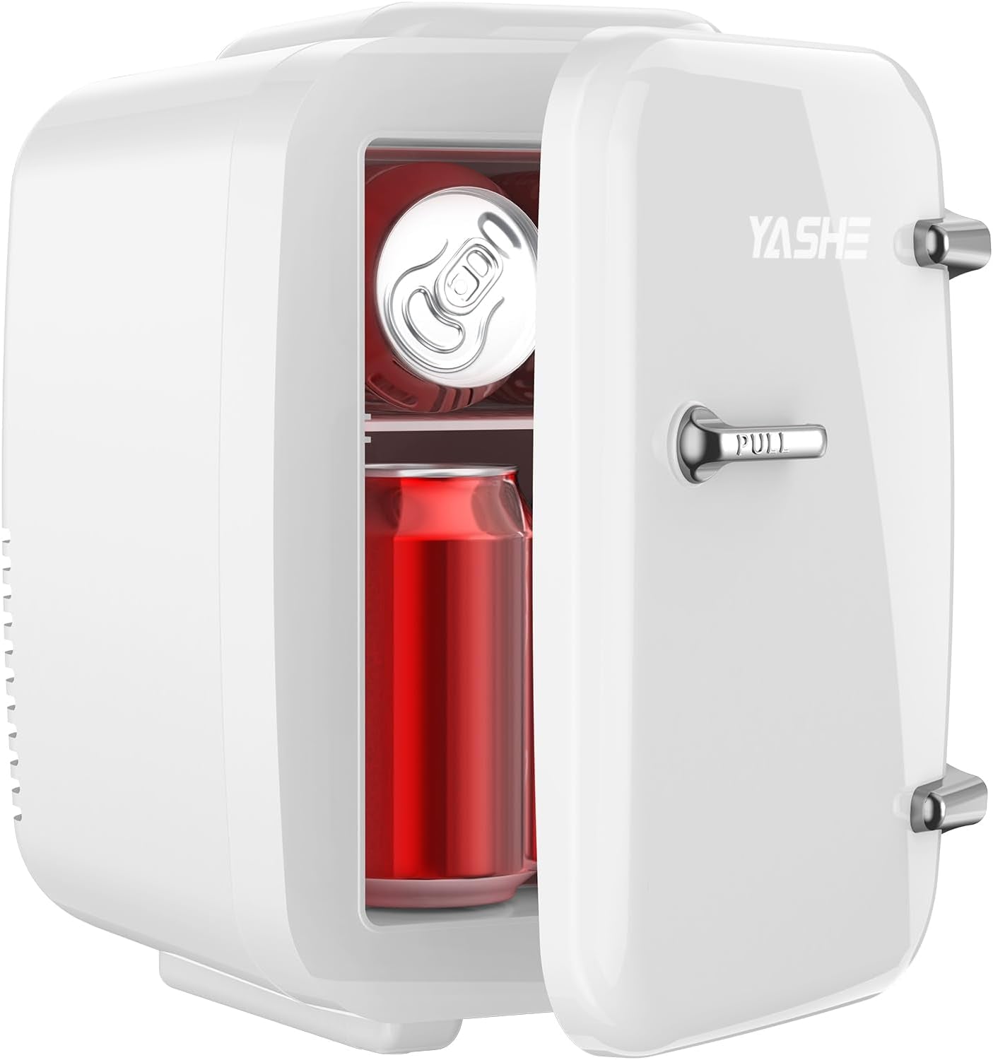 Mini Frigo De Chambre, 4 Litres/ 6 Canettes, Petit Frigo Thermoélectrique CA/CC Pour Boissons, Nourriture, Beauté, Bureau, Dortoir, Voiture, Blanc