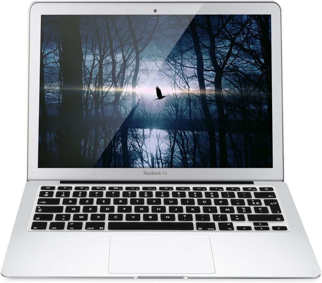 Protection Pour Clavier Compatible Avec Apple Macbook Air 13''/Pro Retina 13''/15'' (Jusqu'À Mi-2016) - Protection Clavier Ordinateur AZERTY (FR) En Silicone - Noir