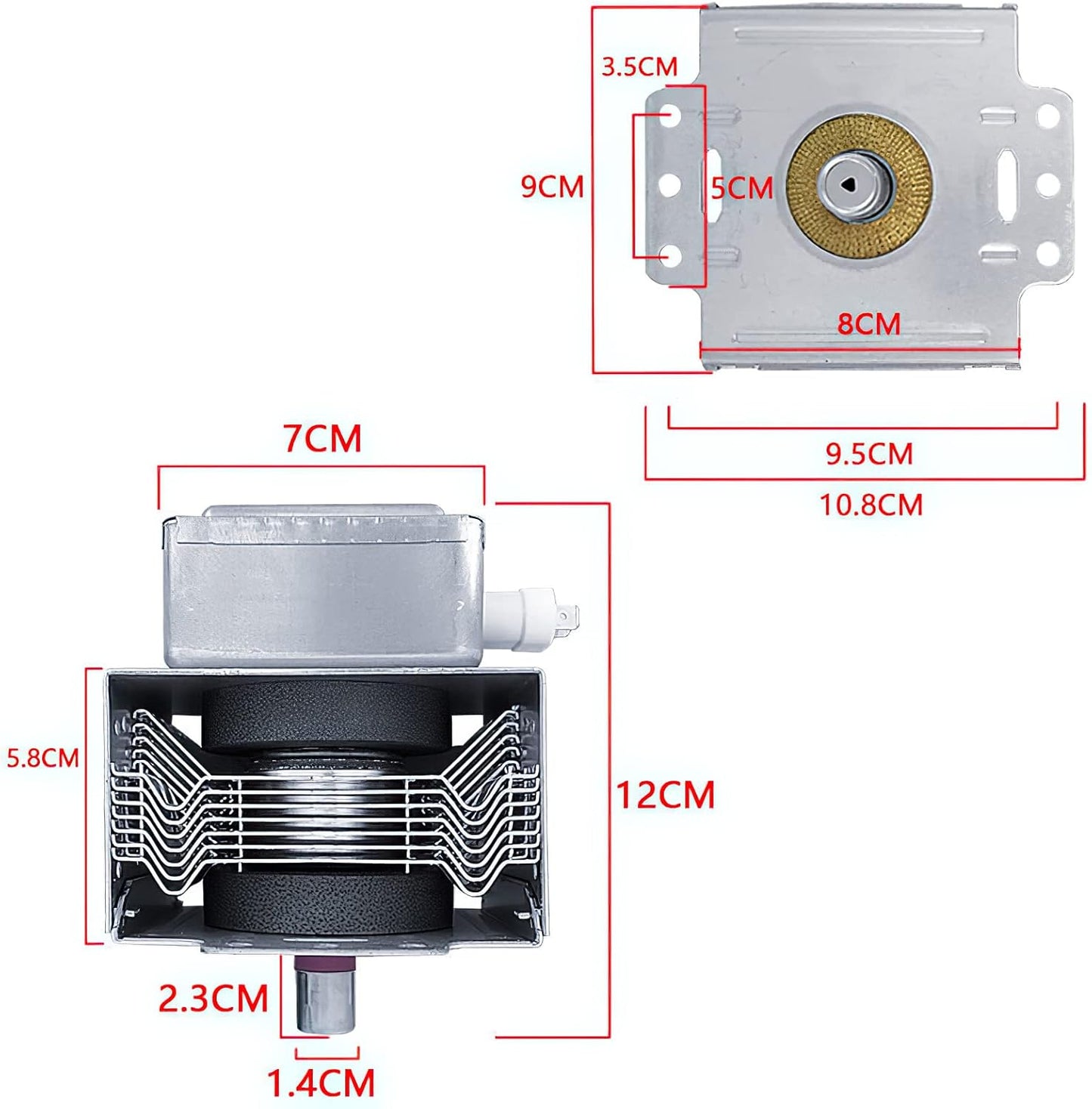Magnetron M24FC-610A Compatible Avec Les Pièces De Réparation Magnetron Pour Four À Micro-Ondes Galanz Et GE WB27X11126 Remplace M24FB-610A