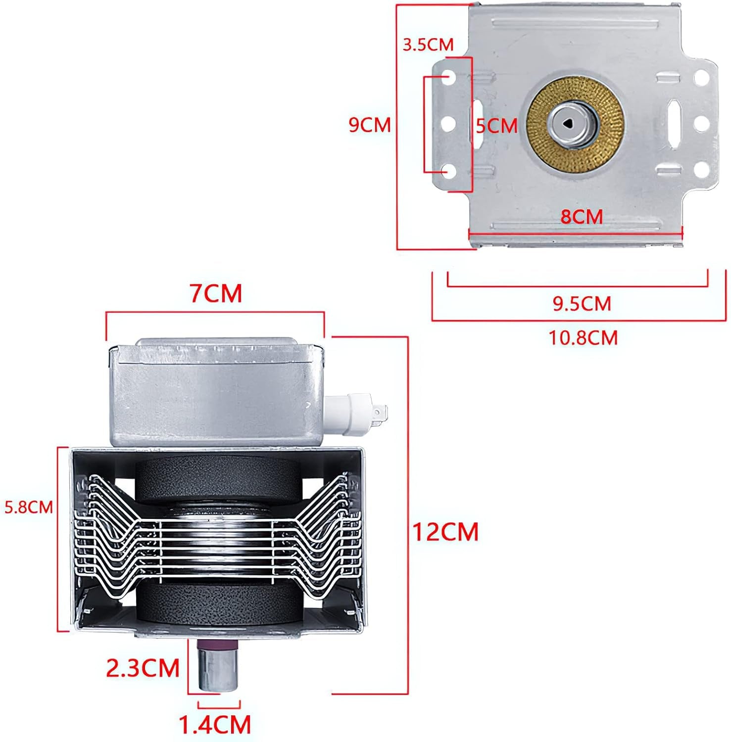 Magnetron M24FC-610A Compatible Avec Les Pièces De Réparation Magnetron Pour Four À Micro-Ondes Galanz Et GE WB27X11126 Remplace M24FB-610A