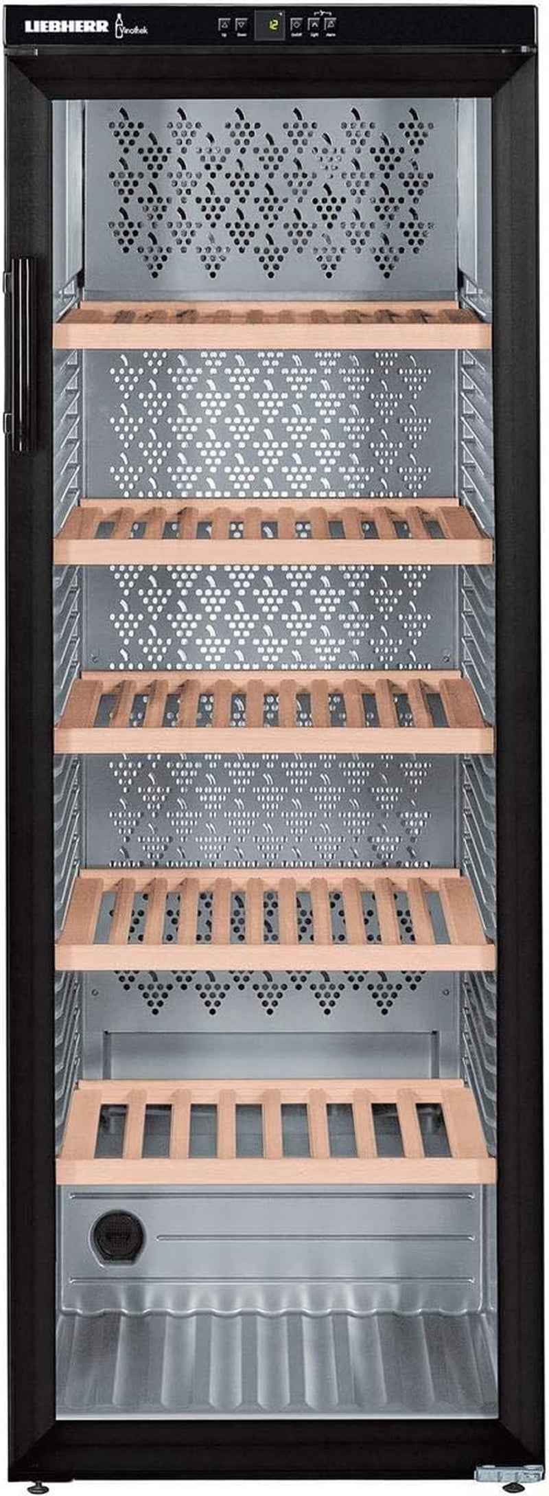 Cave De Vieillissement  WKB4212 - Cave De Vieillissement- Capacité : 200 Bouteilles - Air Brassé - Humide - Noir - Porte Vitrée - 6 Clayettes Bois - Classe A