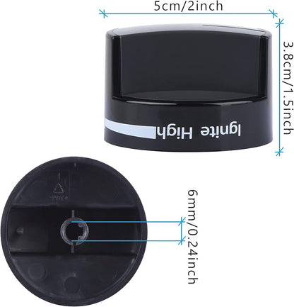 Whirlpool W10339442 Boutons De Contrôle De Brûleur De Surface De Cuisson Noirs De Remplacement Compatibles Avec Cuisinière/Four Whirlpool À Gaz, Remplace WPW10339442 PS11753188 (1 Pièce)
