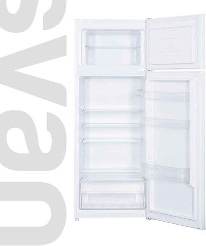 Réfrigérateur Blanc, 2 Portes. SF145501E, Capacité 206 Litres, Cyclique, Moteur Universel, Faible Niveau Sonore, Porte Réversible, Ouverture Par Prise, Classe Énergétique E