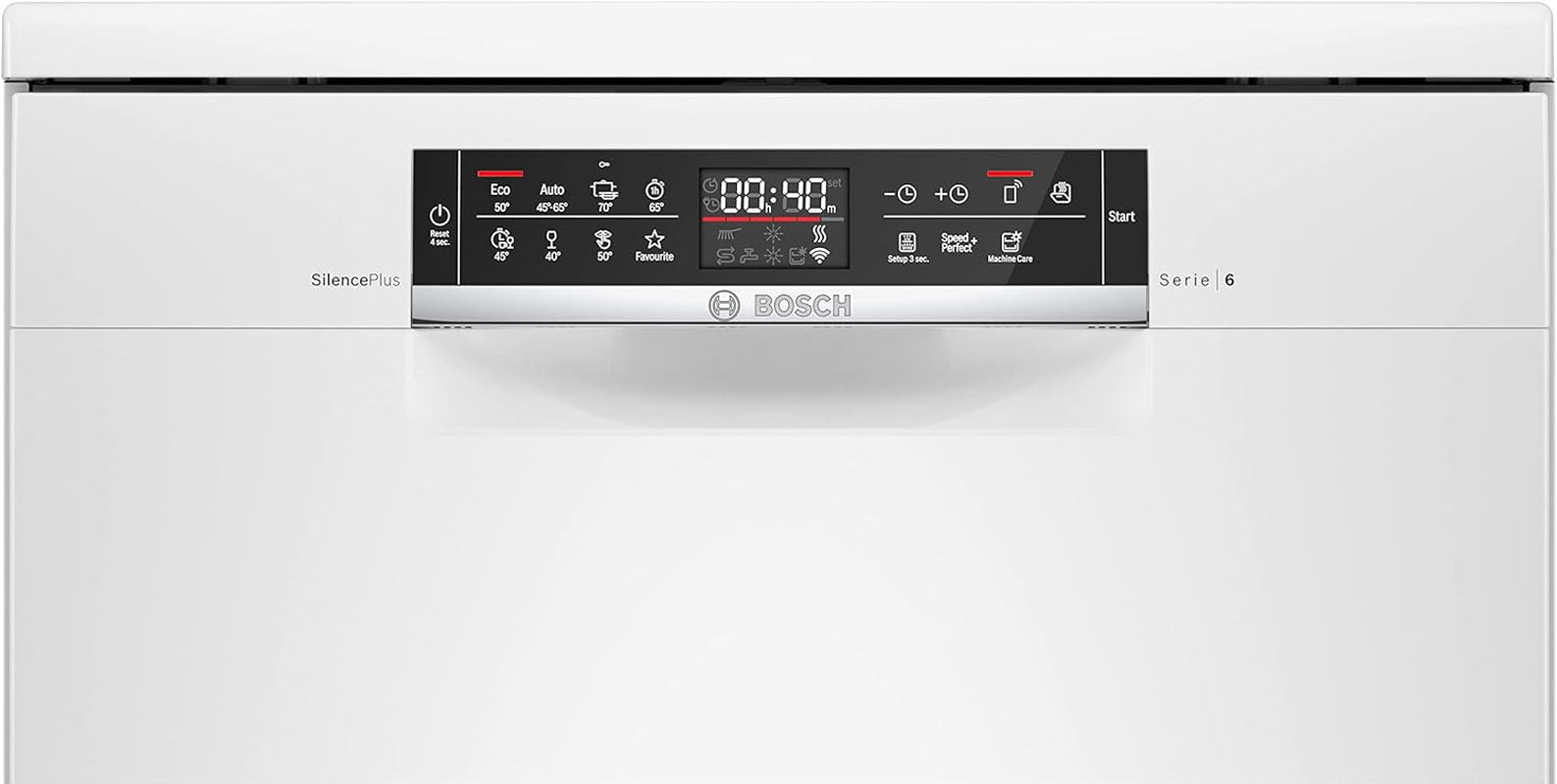 SMS6ECW93E - Série 6 - Lave-Vaisselle Pose-Libre - Home Connect - 13 Couverts - Silence plus 40 Db - Blanc