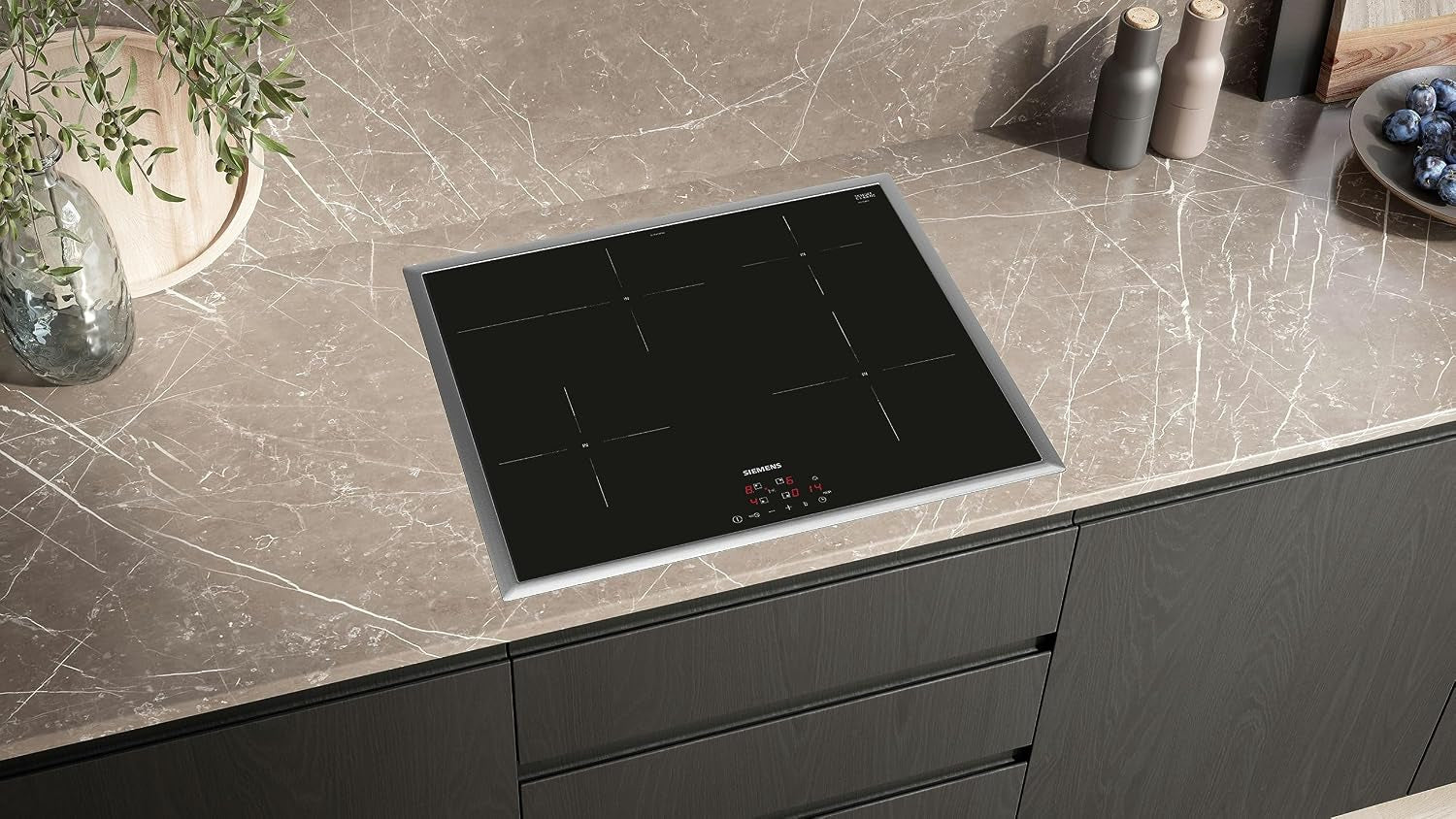 Siemens EH645BFB6E Stiftung Warentest Testsieger*, Iq300, Plaque De Cuisson À Induction, 60 Cm, Noir, Avec Cadre, Touchcontrol, Powerboost, Minuterie, Sécurité Enfant
