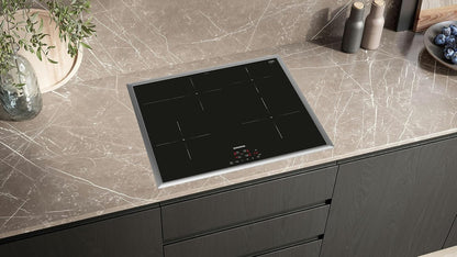 Siemens EH645BFB6E Stiftung Warentest Testsieger*, Iq300, Plaque De Cuisson À Induction, 60 Cm, Noir, Avec Cadre, Touchcontrol, Powerboost, Minuterie, Sécurité Enfant