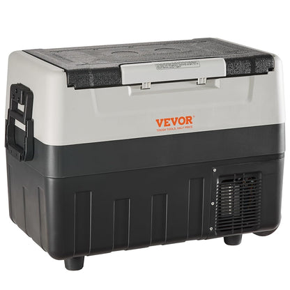 Glacière Électrique Portable De 55 L Réfrigérateur De Voiture Portable 12/24 V CC 100-240 V CA Frigo Voiture Double Zone 0,6 Kw.H -20 °C À 10 °C Réglable Congélateur Pour Camion Bateau Camping