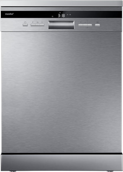 Lave-Vaisselle Pose Libre ' FD1435E-X Pour 14 Couverts, Grand Format, 44 Db, Grand Écran LED, Départ Différé, Fonctionnalité Demi-Charge, Supports Flexibles, Acier Inoxydable