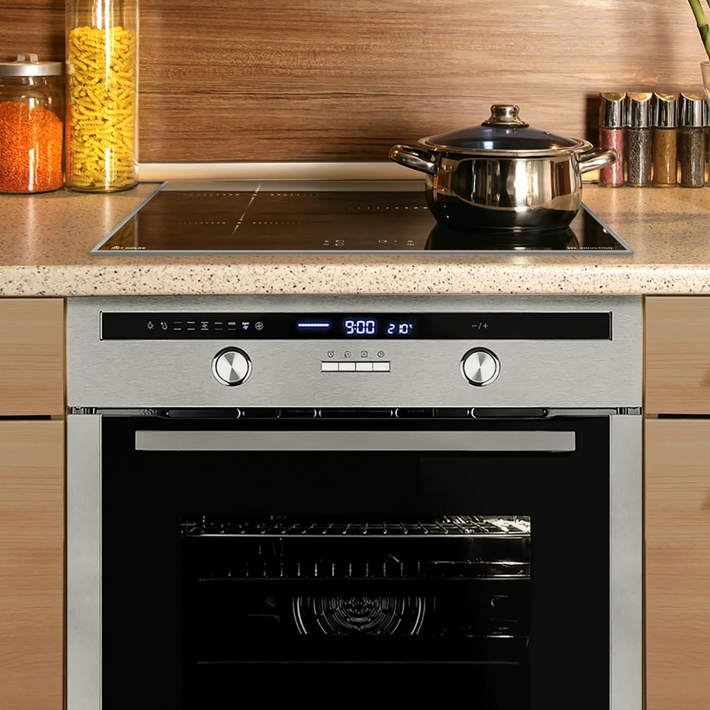 Cuisinière: Four Encastré 60Cm EB8013ED + 59Cm Plaque De Cuisson À Induction IH85900ED | Rôtisserie | Capteur De Température À Cœur | Grill | Air Chaud | Éléments Télescopiques D'Extraction |