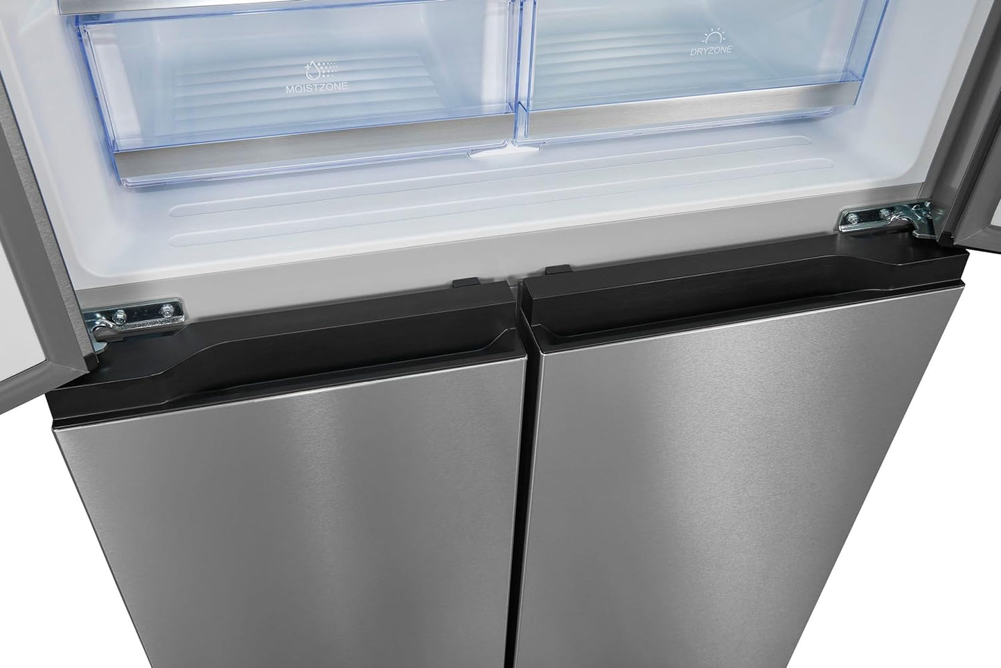 Exquisit MD430-100-WS-200E Stand Kühl-Gefrierkombination, 84Cm Breit, 432 L, Nofrost, Wasserspender, Inoxlook-Az