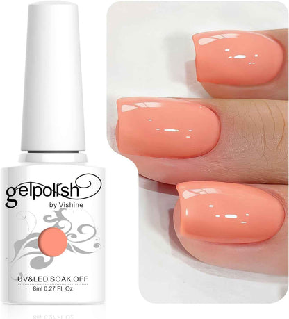 8Ml Vernis À Ongles Gel Semi Permanent UV LED Aux 298 Couleurs Divers Pour Nail Art Manucures Corail #121