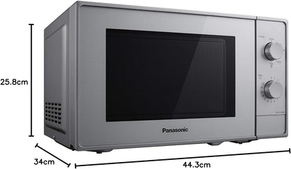 NN-E22JMMEPG | Four Micro-Ondes Solo, 20 L, 5 Niveaux De Puissance : 800W/700W/360W/270W/200W, Plateau Tournant 25,5 Cm, Intérieur Acrylique, Argent – Version FR