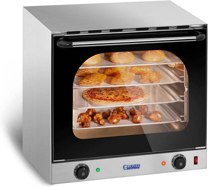 Four À Convection Professionnel Combiné Vapeur Chaleur Tournante Électrique RCCO-2.0 (2 400 W, Minuterie, 4 Plaques)