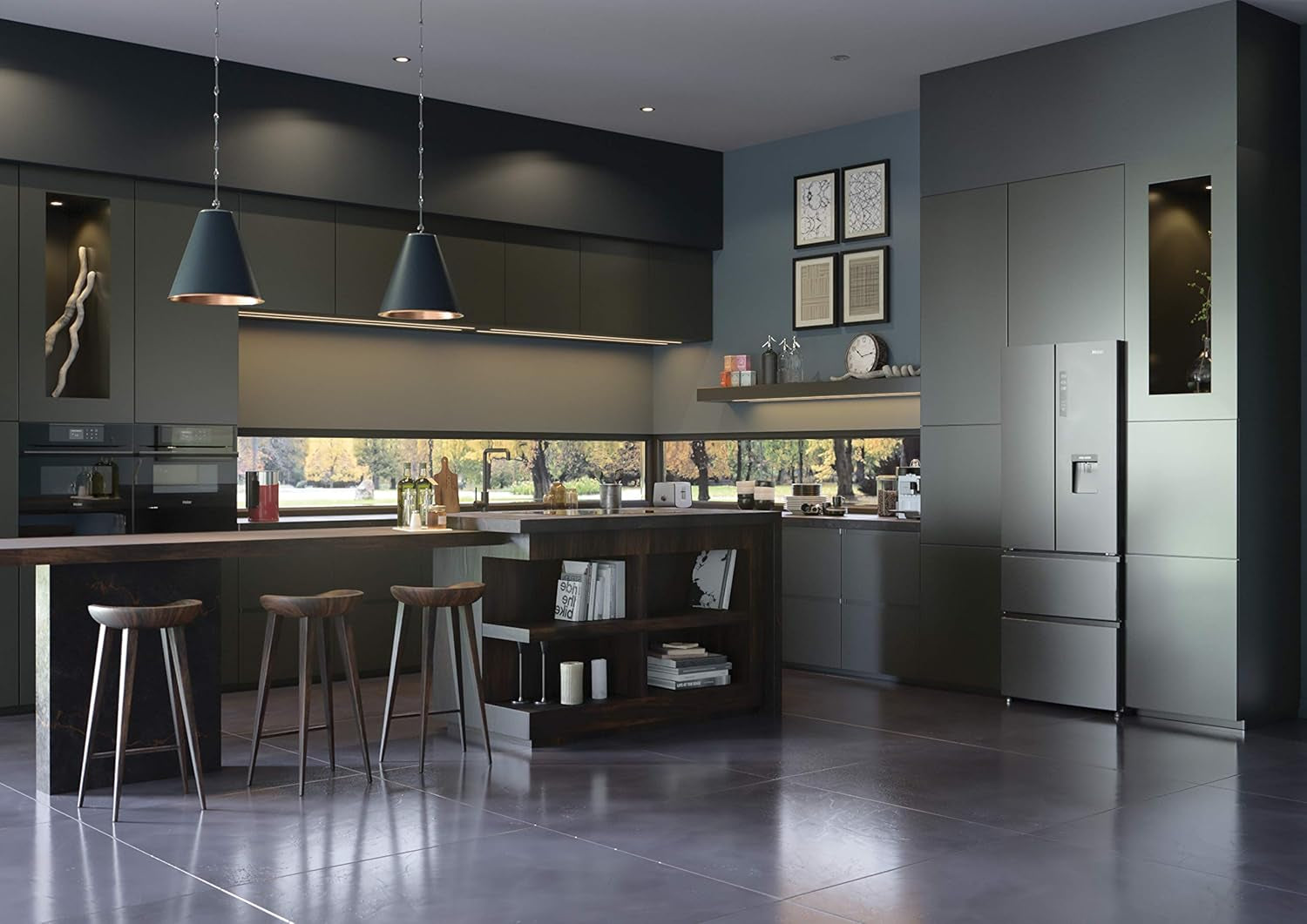 B3FE742CMJW Réfrigérateur Combiné FD 70 Série 5 - 458L (Réfrigérateur 307L + Congélateur 151L), Hauteur : 190 Cm, 296 Kwh/An, ABT, Myzone Pro, Humidity Zone, Distributeur Eau, Classe E