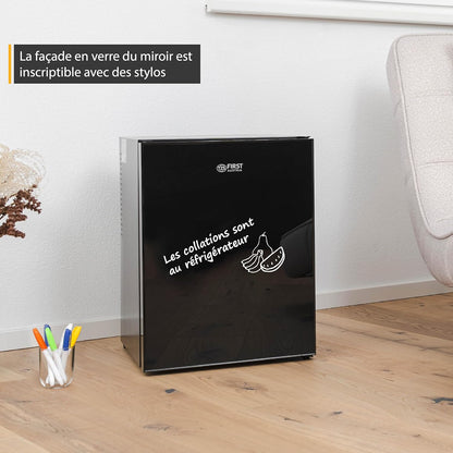 TZS First Austria Mini Frigo De Chambre 40L - Petit Frigo Pratique Et Compact - Idéal Pour Chambre, Bureau, Dortoir - Mini Frigo Économique En Énergie, Éclairage LED, Noir