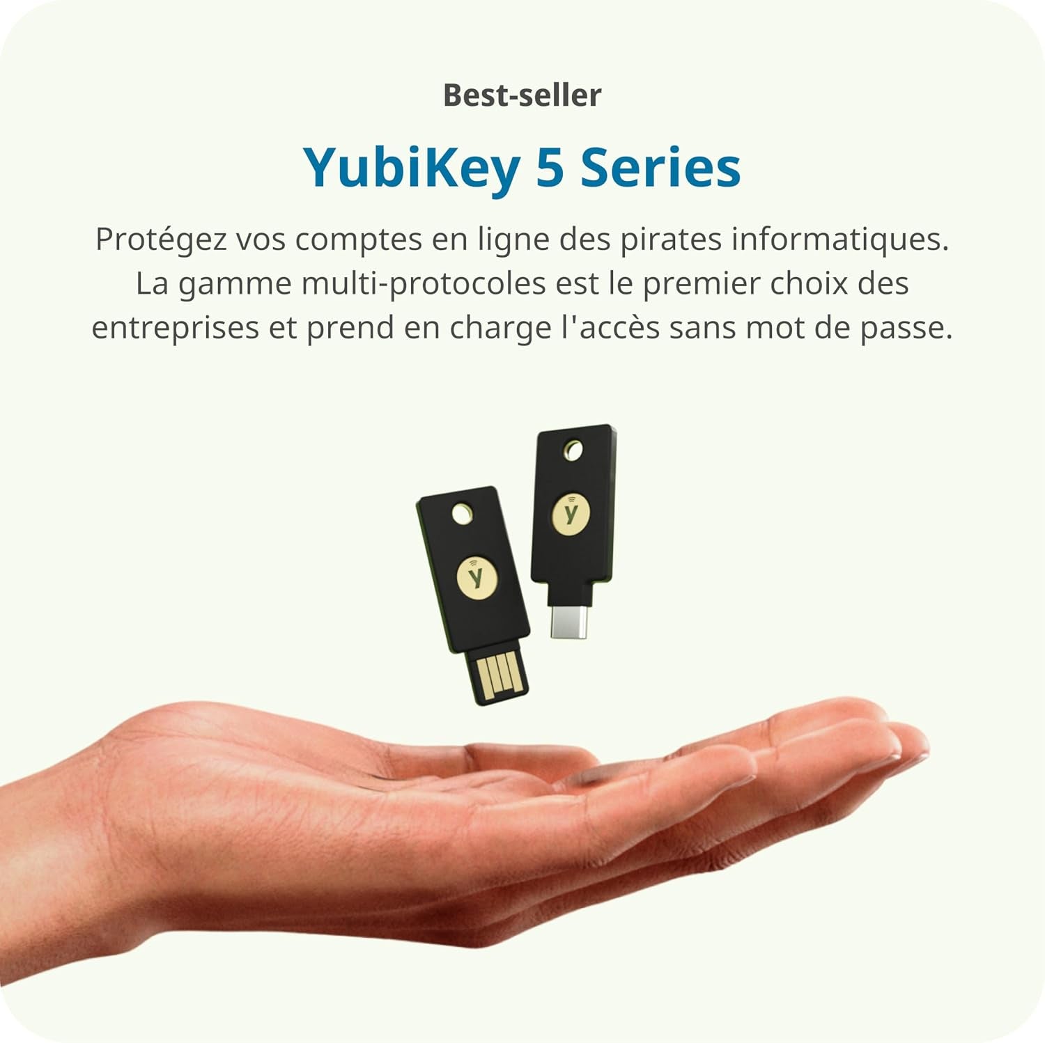 - Yubikey 5C NFC - Clé De Sécurité Pour L'Authentification À Deux Facteurs (2FA), Connexion via USB-C Ou NFC, Certification FIDO - Protection De Vos Comptes En Ligne