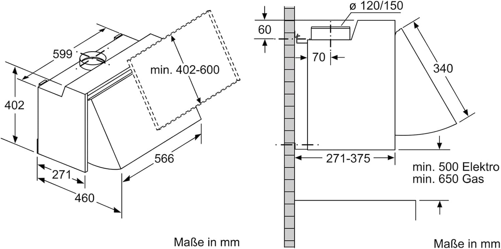 Bosch DEM66AC00 Série 2 - Hotte Escamotable | 60 Cm, Argenté, Eclairage LED