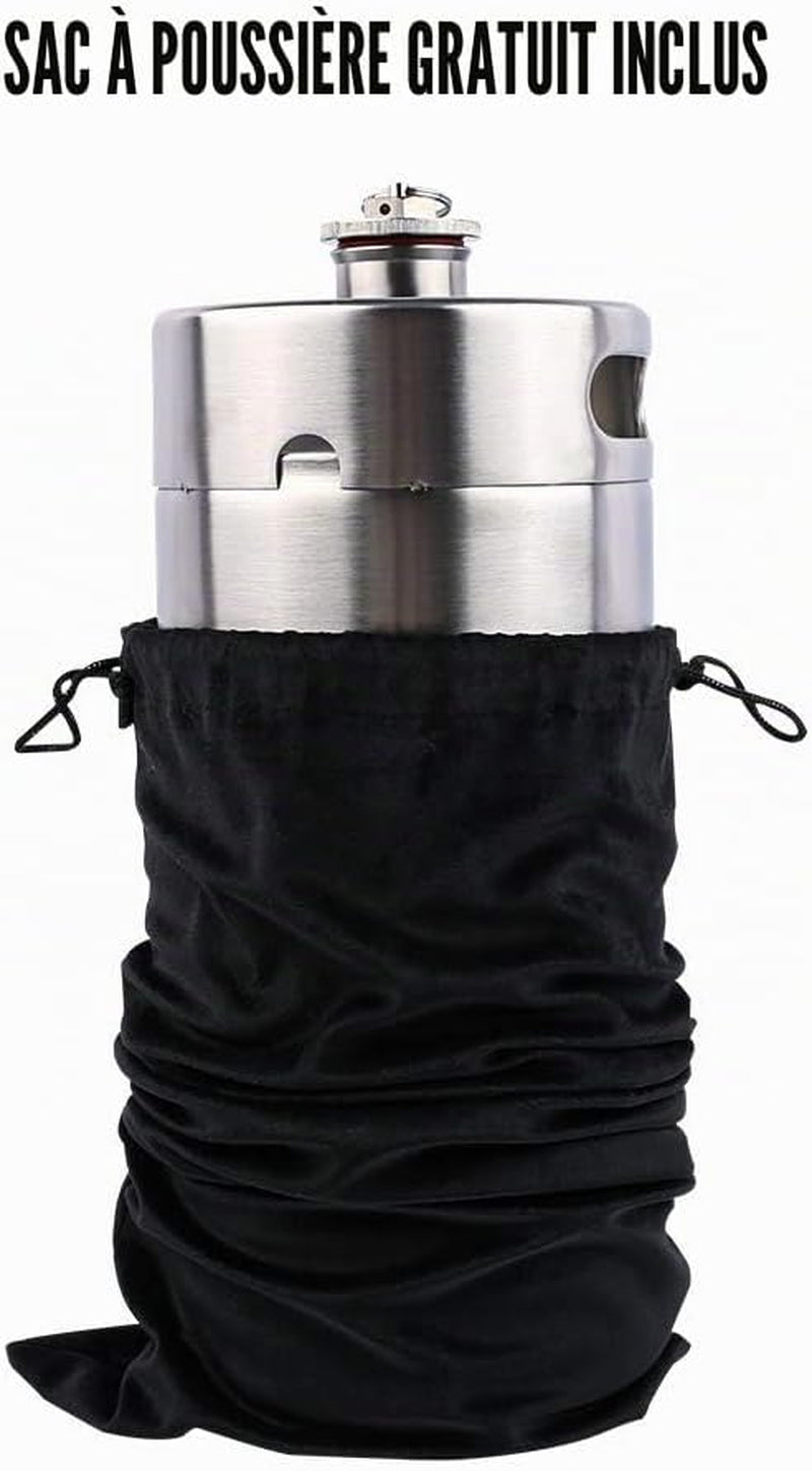 - Mini Fût En Acier Inoxydable De 4 Litres - Brasseur De Bière Portable Avec Soupape D'Échappement - Capuchon Conçu Pour Garder Les Boissons Fraîches
