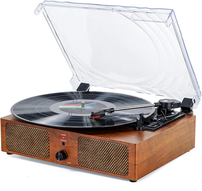 Platine Vinyle Bluetooth, Tourne Disque Avec 2 Haut-Parleurs Stéréo, Trois Vitesse 33/45/78, Prise En Charge De Usb/Aux-In/Sortie Rca,Phonographe Portable Pour Le Divertissement Et La Décoration