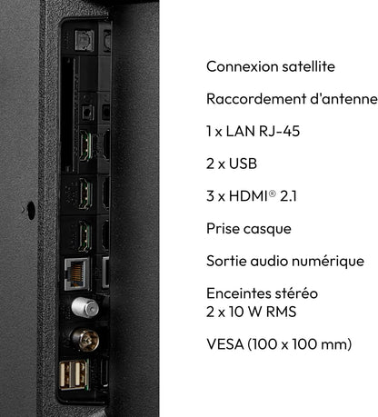 TV 43 Pouces 4K (108 Cm) QLED Television (Smart TV 4K, Dolby Vision HDR, VIDAA Store, Netflix, Prime Video, Disney+, DAZN, Paramount+, DTS X, Dolby Atmos, PVR, Bluetooth, MD 843600)
