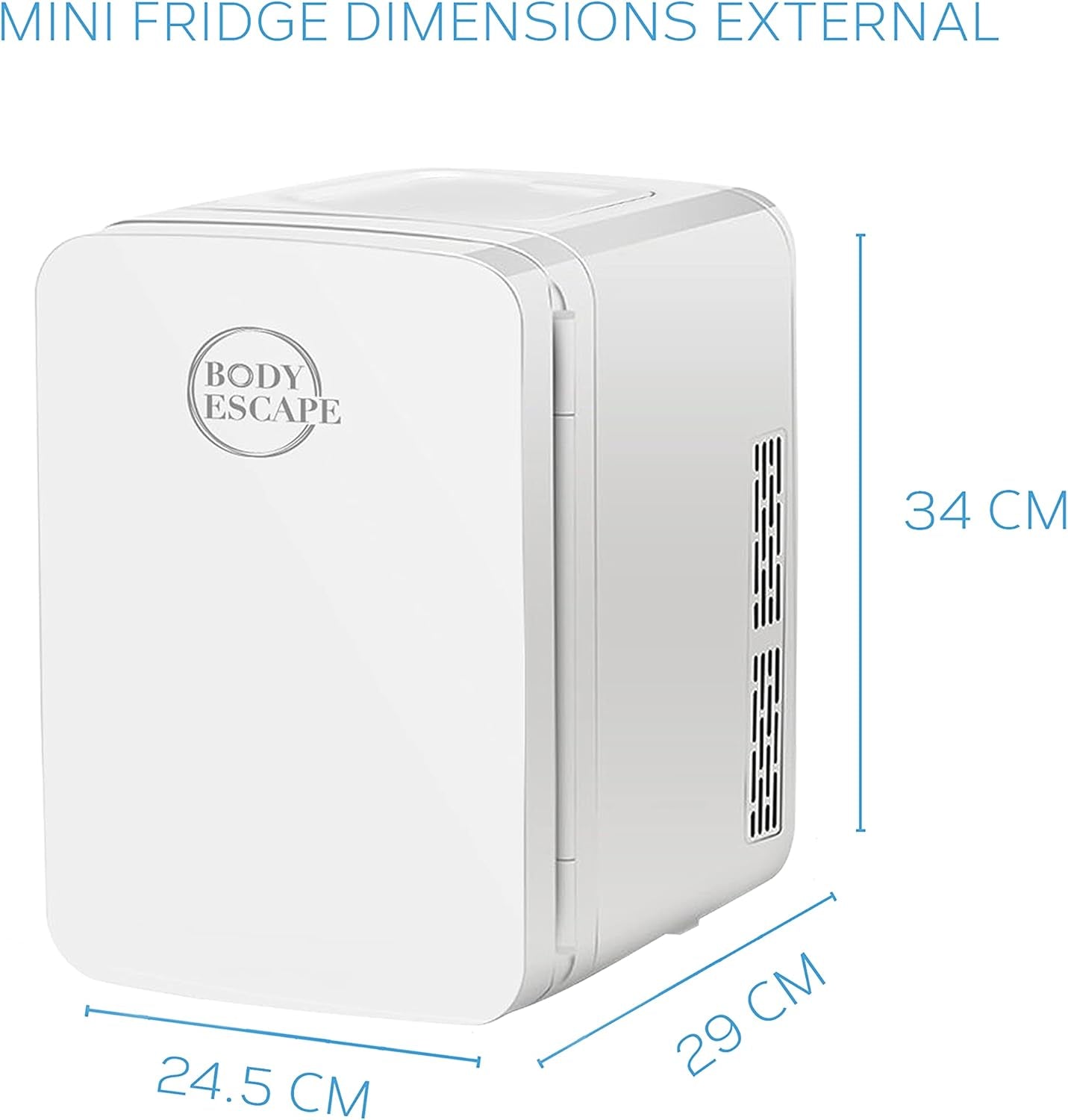 Body Escape Mini Réfrigérateur Pour Soins De La Peau Et Maquillage - Mini Réfrigérateurs Beauté À Porte En Verre - Réfrigérateur Portable, Compact, Et Silencieux Pour Le Maquillage - 10L - Blanc