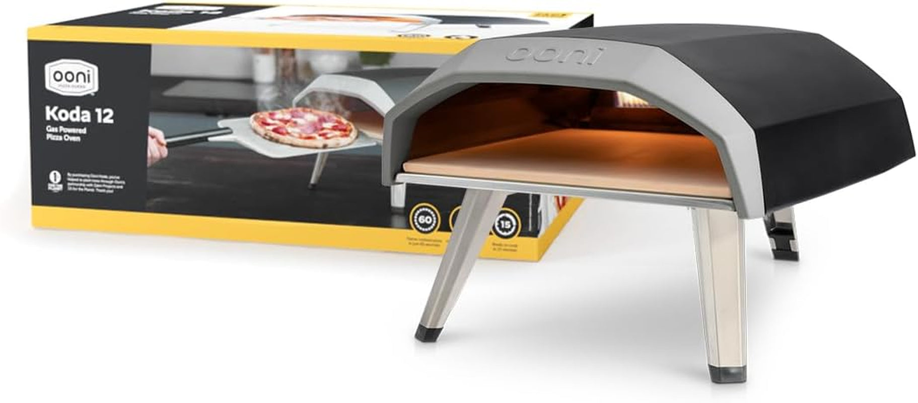 Koda 12 Four À Pizza À Gaz – Four À Pizza Extérieur – Four À Pizza Portable – Cuisine Exterieure – Cuire D'Authentiques Pizzas Sur Pierre En 60 Secondes – (FR|BE|CZ|IE|IT||LV|LT|LU|PT- 37 Mbar)
