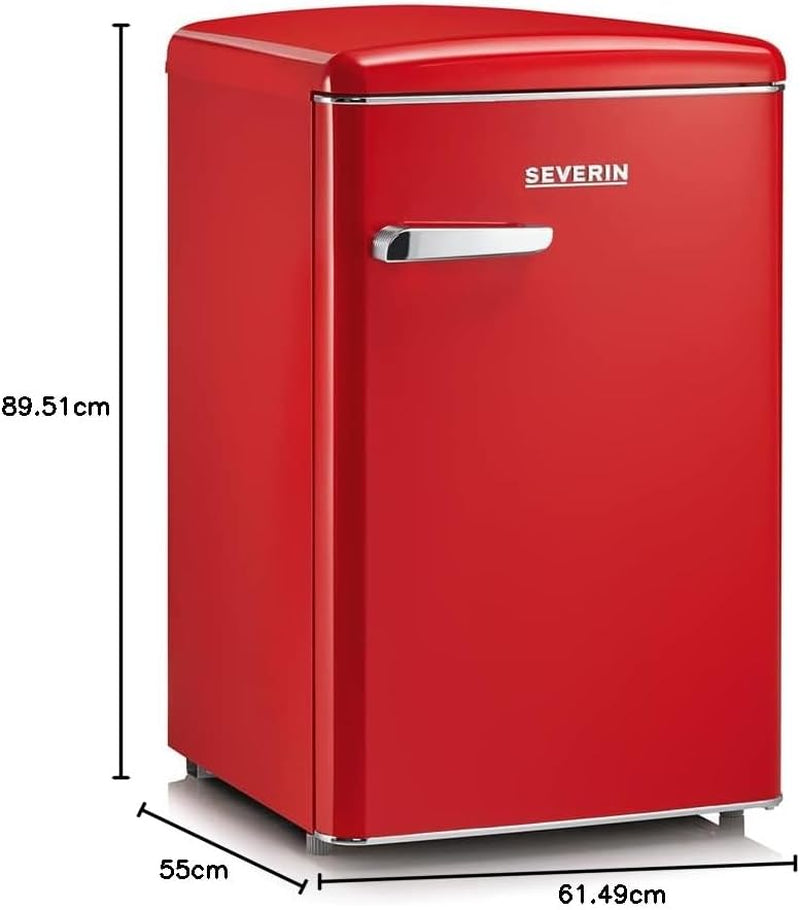 Réfrigérateur Congélateur, Pose Libre, Longueur 55 Cm, 108L, Classe D, 110 Kwh/An, 37 Db, Look Rétro, Rouge, RKS 8830