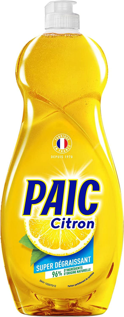 - Liquide Vaisselle  Citron Super Dégraissant, Nettoie, Dégraisse, Élimine Les Mauvaises Odeurs, Jaune, 750 Ml