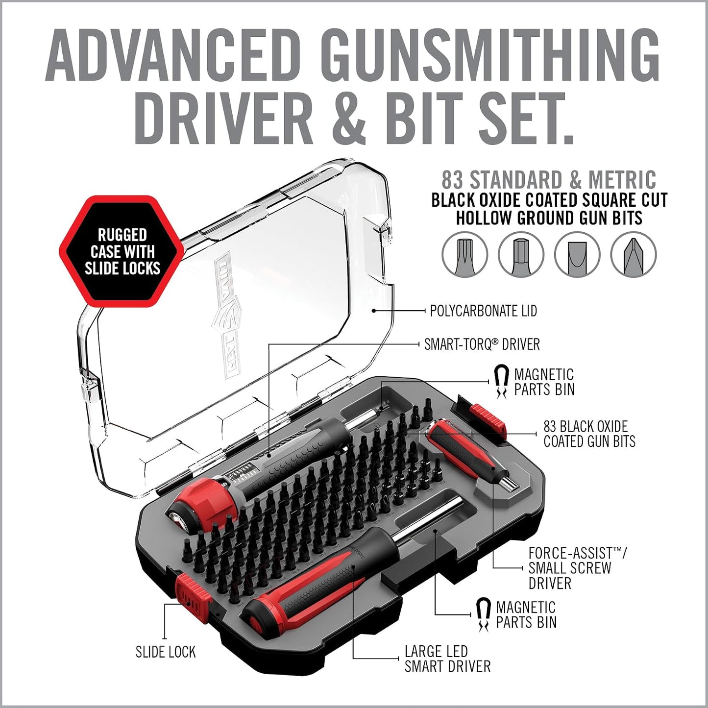 Kit D'Outils D'Artillerie : Jeu D'Embouts Gun Smith Avec Embouts Hexagonaux, Phillips Et Torx, Tournevis Magnétique De Précision Avec Tournevis LED Et Petit Tournevis, Tournevis