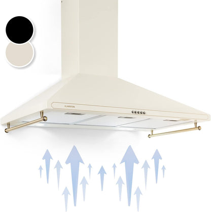 Victoria Hotte Aspirante 90 Cm - Hottes De Cuisine Avec Filtre En Aluminium, Débit D'Air Puissant 645M³/H, Eclairage LED, Extracteur D'Air Silencieux, Evacuation