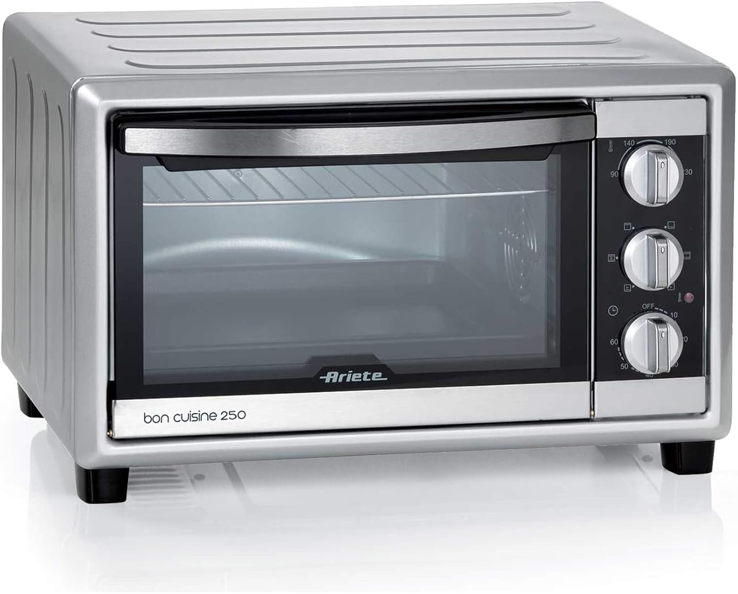 984 Bon Cuisine 250 - Four Électrique Ventilé, 25 Litres, 1500W, 6 Positions De Cuisson, Minuterie 60', Argent