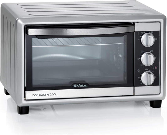 984 Bon Cuisine 250 - Four Électrique Ventilé, 25 Litres, 1500W, 6 Positions De Cuisson, Minuterie 60', Argent