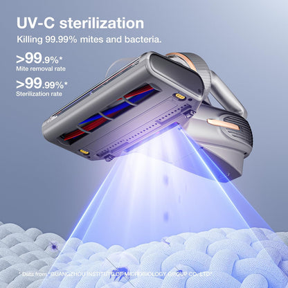 BX7 Pro Max Aspirateur Anti-Acariens 700W, Aspirateur De Lit Avec Lumière UV-C, 65 ℃ Et Chauffage Au Graphène, Capteur De Poussière, Fonction Ions Négatifs, Écran LED, Pour Matelas