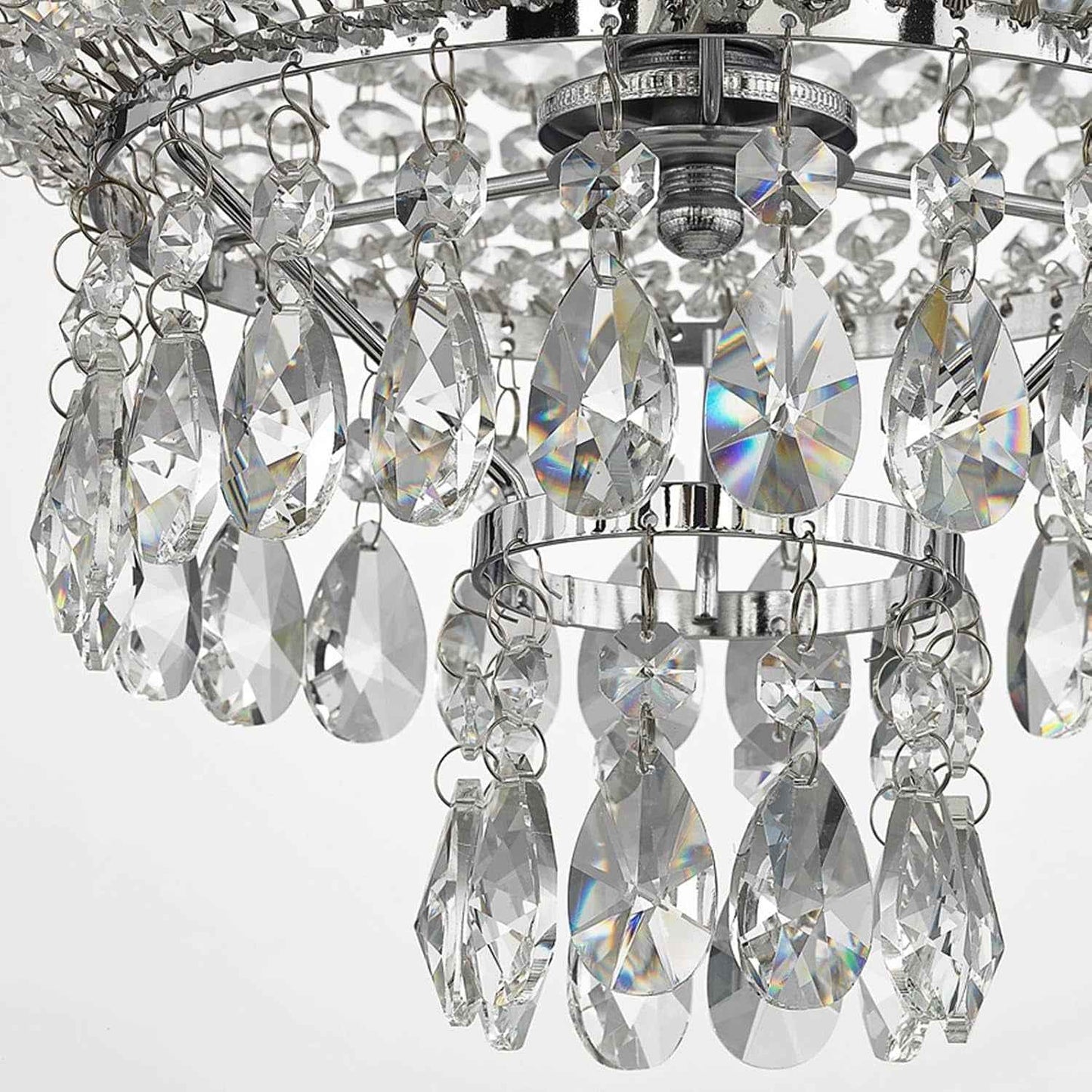 Suspension Casparia À Intensité Variable (Antique, Classic) En Transparent Cristal E. A. Pour Salon & Salle Manger (À 5 Lampes E14) Cristal Suspension Lampe