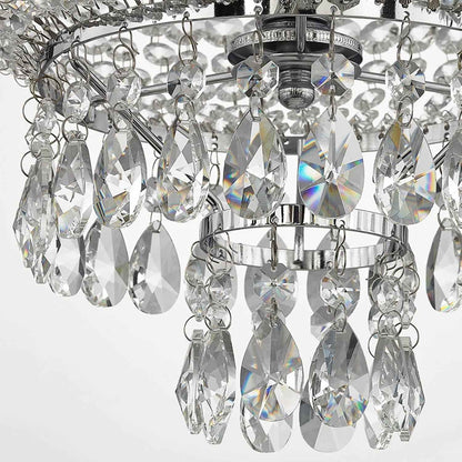Suspension Casparia À Intensité Variable (Antique, Classic) En Transparent Cristal E. A. Pour Salon & Salle Manger (À 5 Lampes E14) Cristal Suspension Lampe