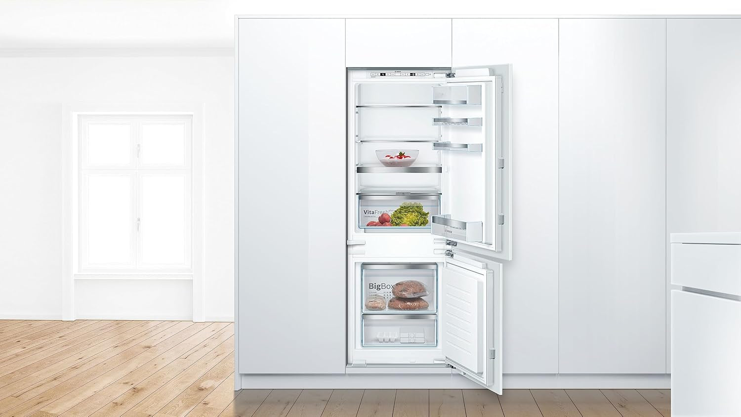 - KIS77AFE0 Séries 6 - Réfrigérateur Congélateur - Niche 158 X 56 Cm - Réfrigérateur 169 L + Congélateur 61 L - Charnière Plate - Vitafresh Plus, 2 plus Frais - Lowfrost - Fabriqué En Allemagne