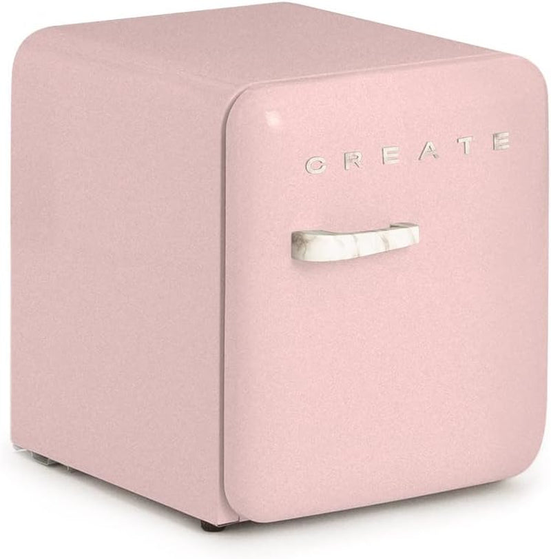 / RETRO FRIDGE 50 Marble/Réfrigérateur Rose Avec Poignée Marbre/Pratique Et Fonctionnel, Matériaux Résistants