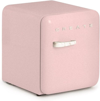 / RETRO FRIDGE 50 Marble/Réfrigérateur Rose Avec Poignée Marbre/Pratique Et Fonctionnel, Matériaux Résistants