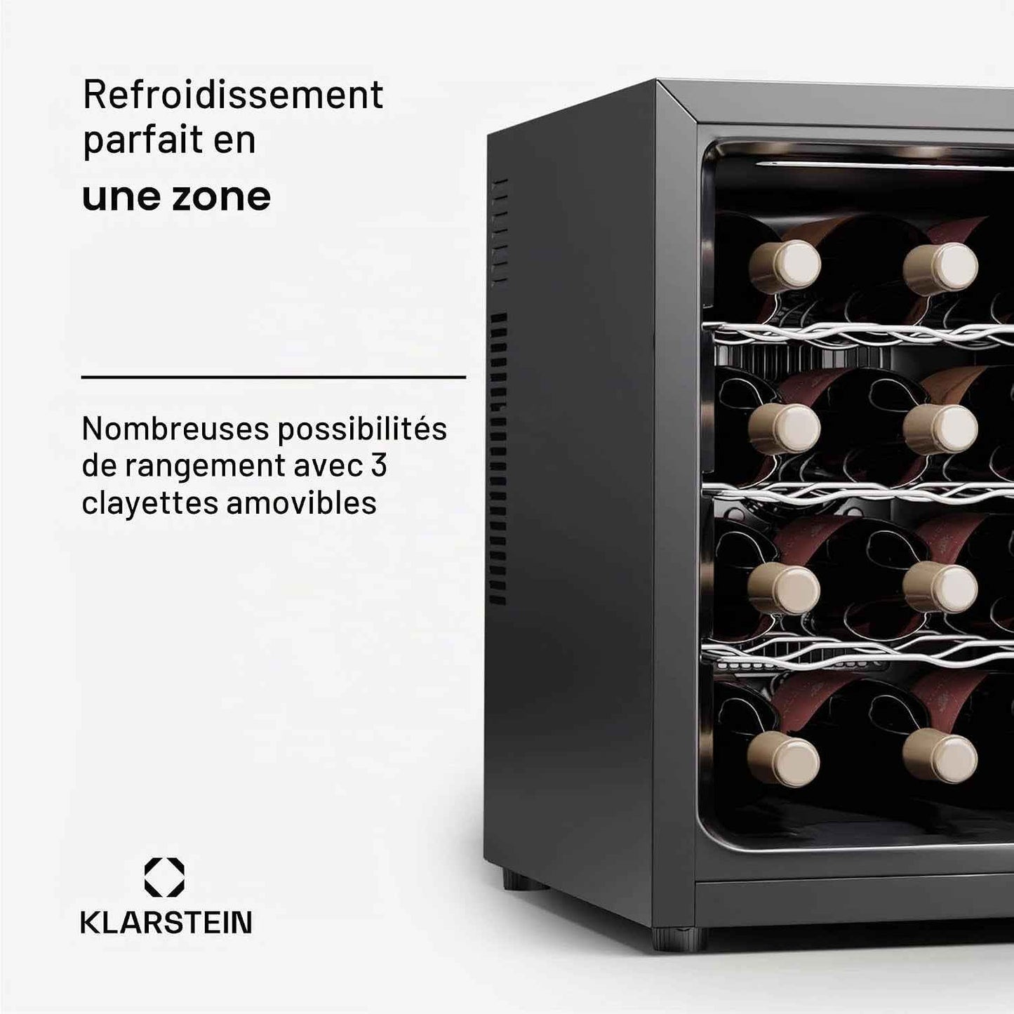 Cave À Vin Autonome 1 Zone, Petit Réfrigérateur À Boissons, Petite Cave À Vin, Petite À Avec Porte Vitrée, Réfrigérateur À Boissons Intérieur/Extérieur, À 12 Bouteilles