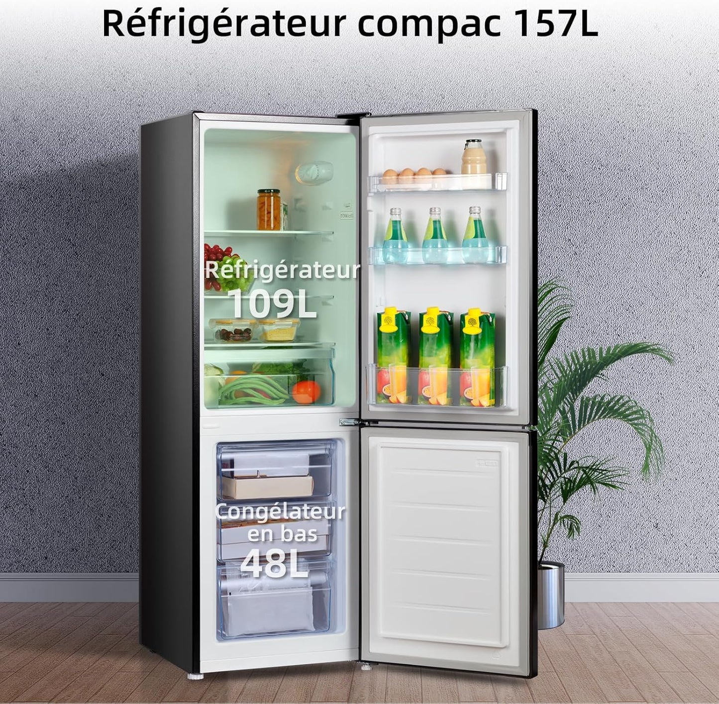 Réfrigérateur Congélateur Bas FBM157L42 157L (109+48), Largeur 47Cm, Low Frost, 39 Db, Portes Réversibles, 12 Ans De Garantie Sur Le Compresseur