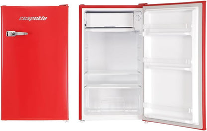 Réfrigérateur Rétro Avec Congélateur Respekta/Rouge / 83,1 X 47,4 Cm / 90 L De Volume Utile/Pieds Réglables En Hauteur/Avec Ouvre-Bouteille Sur Le Côté / KG83R-37