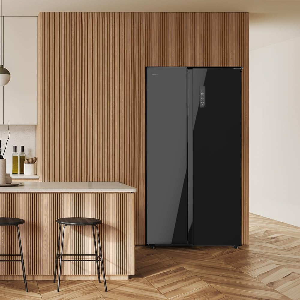 Réfrigérateur Américain De 550 Litres Bolero Coolmarket SBS 550 Glass E. 177 Cm De Hauteur Et 90 Cm De Largeur, Système Multi Air Flow, No Frost Total, Moteur Inverter Plus