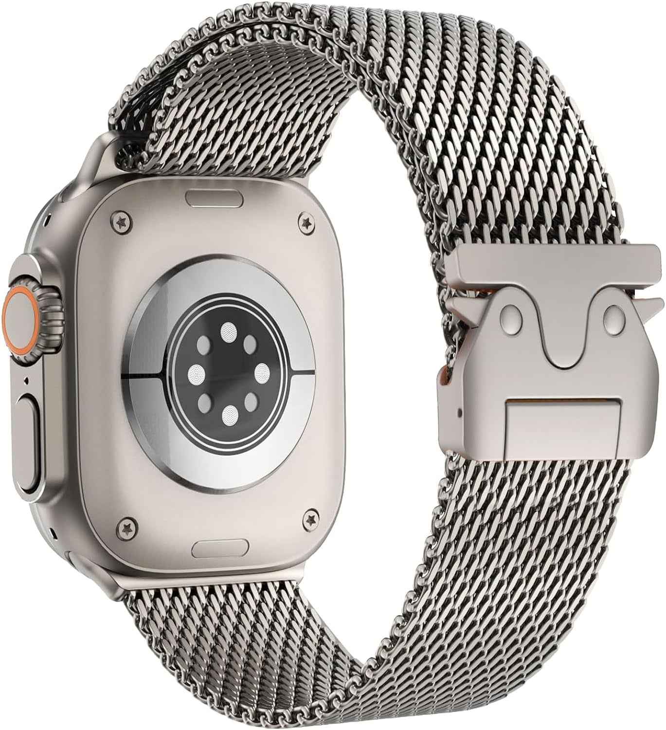 Milanais Bracelet En Titane Pour Apple Watch Ultra 3/2/1 49Mm 46Mm 45Mm 44Mm 42Mm(Series 3 2 1), Boucle De Type Parachute, Bracelets En Titane Pour Iwatch SE3/SE2/SE Series 11 10 9 8 7 6 5 4 3 2 1