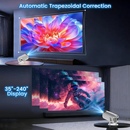 Vidéoprojecteur 2026 Upgraded Supporte 4K 1080P Wifi 6 Bluetooth 5.2 | App Intégrée Rétroprojecteur, Dual Contrôle, Auto Keystone 180° Rotation Compatible Avec HDMI/TV Stick/Usb, Projecteur Video