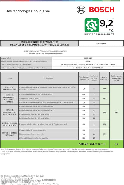SMV6ECX00E - Série 6 - Lave-Vaisselle Tout Intégrable - 60Cm - 14 Couverts - 42 Db - Home Connect