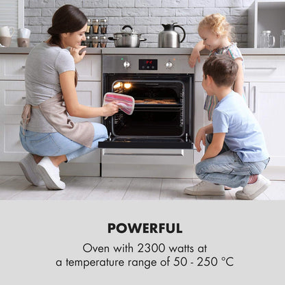 Kalahari Ignito Set - Four + Plaque De Cuisson Encastrables, Gaz & Électrique - Plaque Cuisson 4 Zones Vitrocéramique - Four :68 L/Classe A, 50-250 °C, Noir, Acier Inoxydable