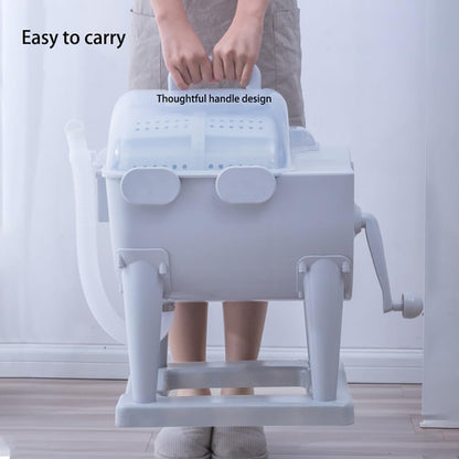Morlinca Lave Linge Manuel Machin Laver Portable Laveuse Et Sécheuse Manivelle Laver Non Électrique Pour Dortoir Appartement Camping,Argent